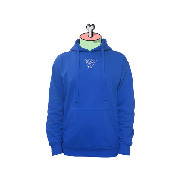 Sudadera azul con cuello