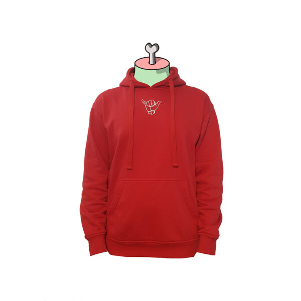 Sudadera roja con cuello